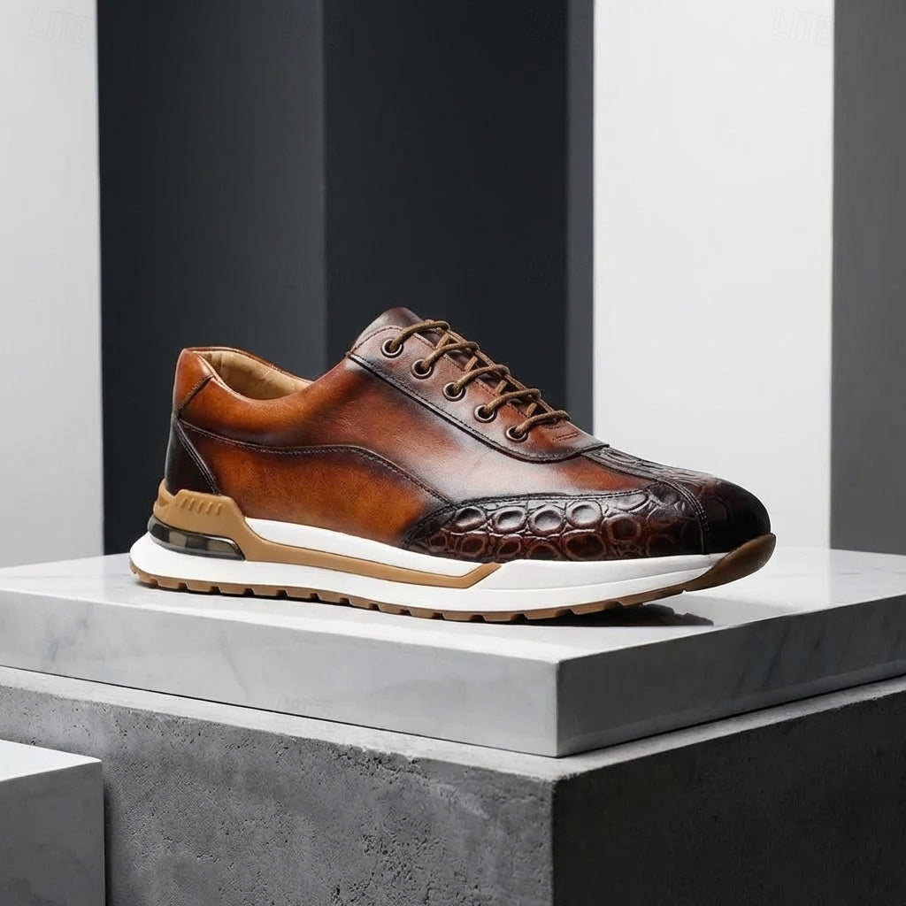 Sleek padded ankle sneakers, texture close-up