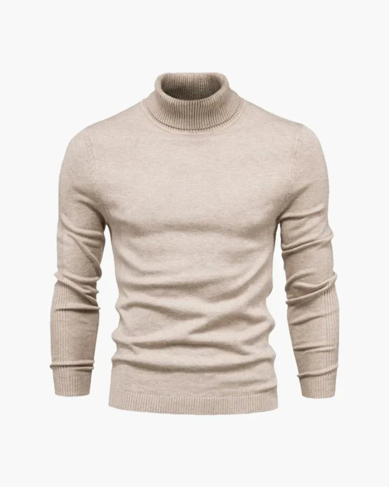 Men's Ribbed Turtleneck Knit Sweater