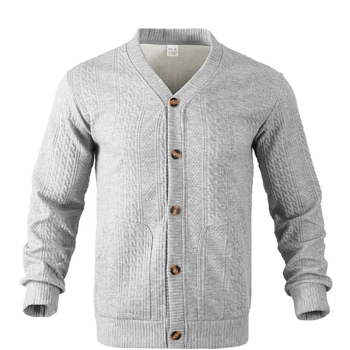 Men's Textured Knit Button Cardigan