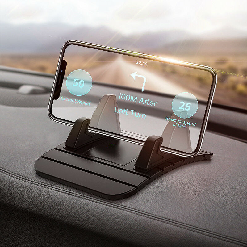 Non-slip car phone holder, black dash stand with side grips