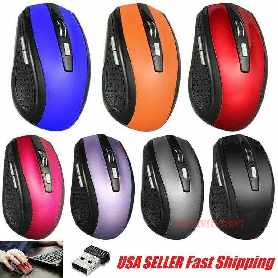 Multi-color wireless optical mouse set with scroll buttons and USB receivers