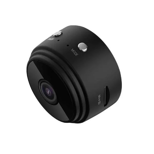 Black dome RV backup camera with MODE button and side ports