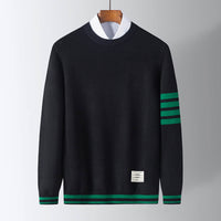 Men's Striped Sleeve Pullover Sweater
