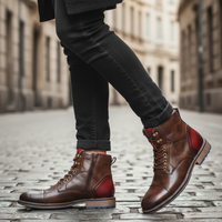 Modern Structured Ankle Lace-Up Boots