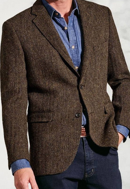 Notch lapel two-button blazer, side profile