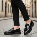 Classic tasseled slip-on loafers, front view