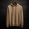 Relaxed adjustable hood pullover, front view