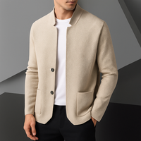Classic Stand Collar Knit Cardigan