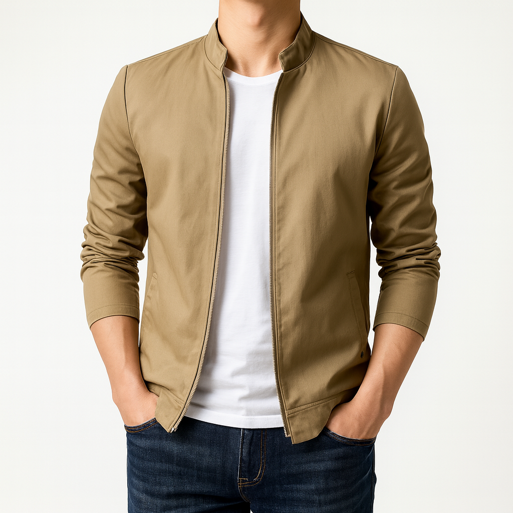 Men's Mandarin Collar Zip Jacket
