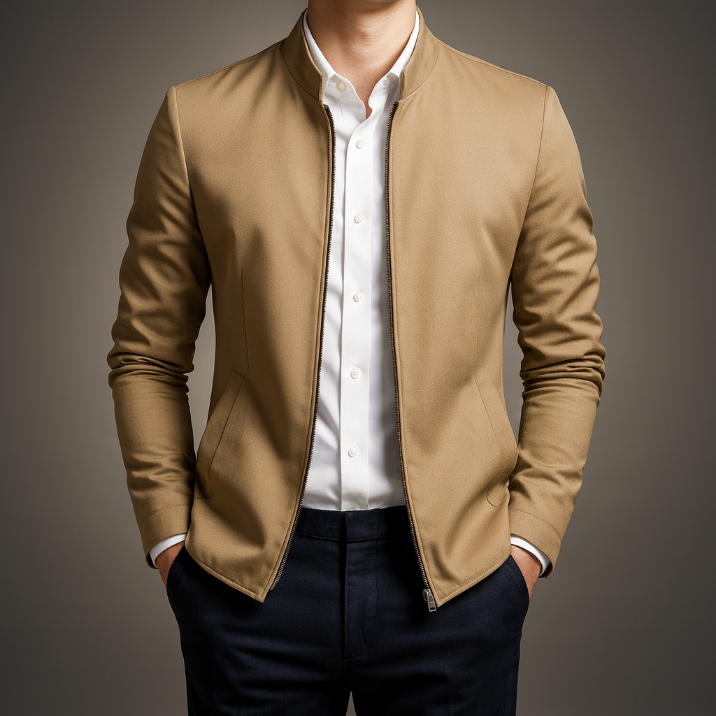 Men's Mandarin Collar Zip Jacket