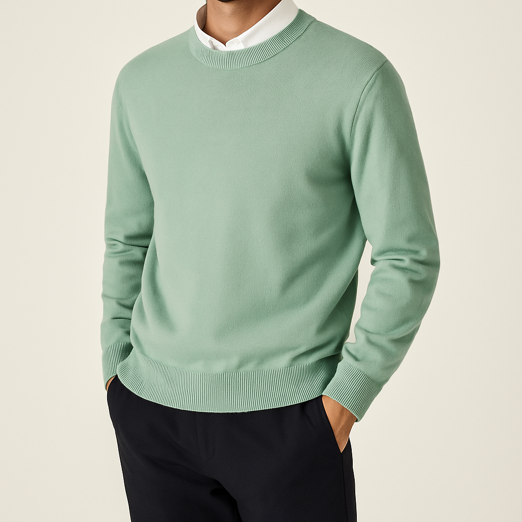 Men's Ribbed Crew Neck Sweater