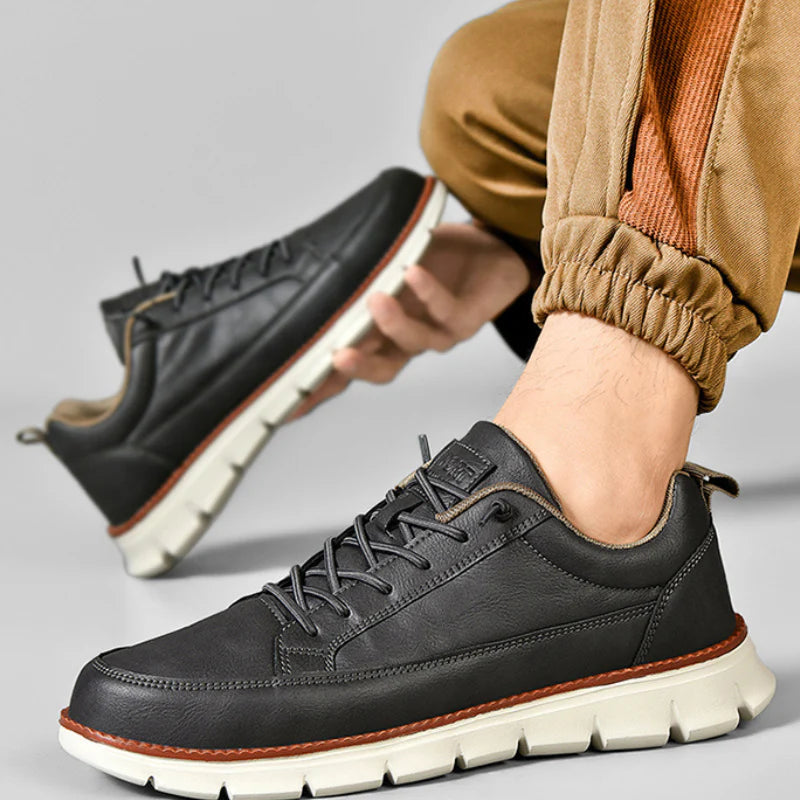 Lightweight versatile casual sneakers, gray color view