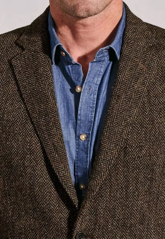 Notch lapel two-button blazer, back view