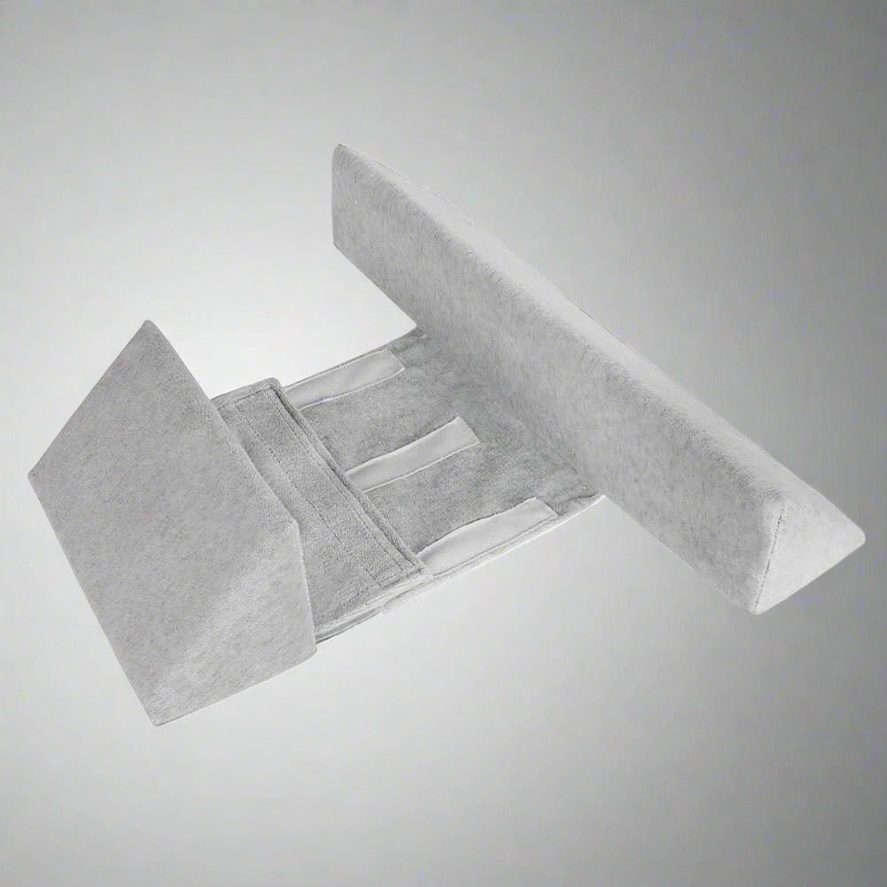 Adjustable baby side sleeper pillow with grey wedge cushions and soft side pads