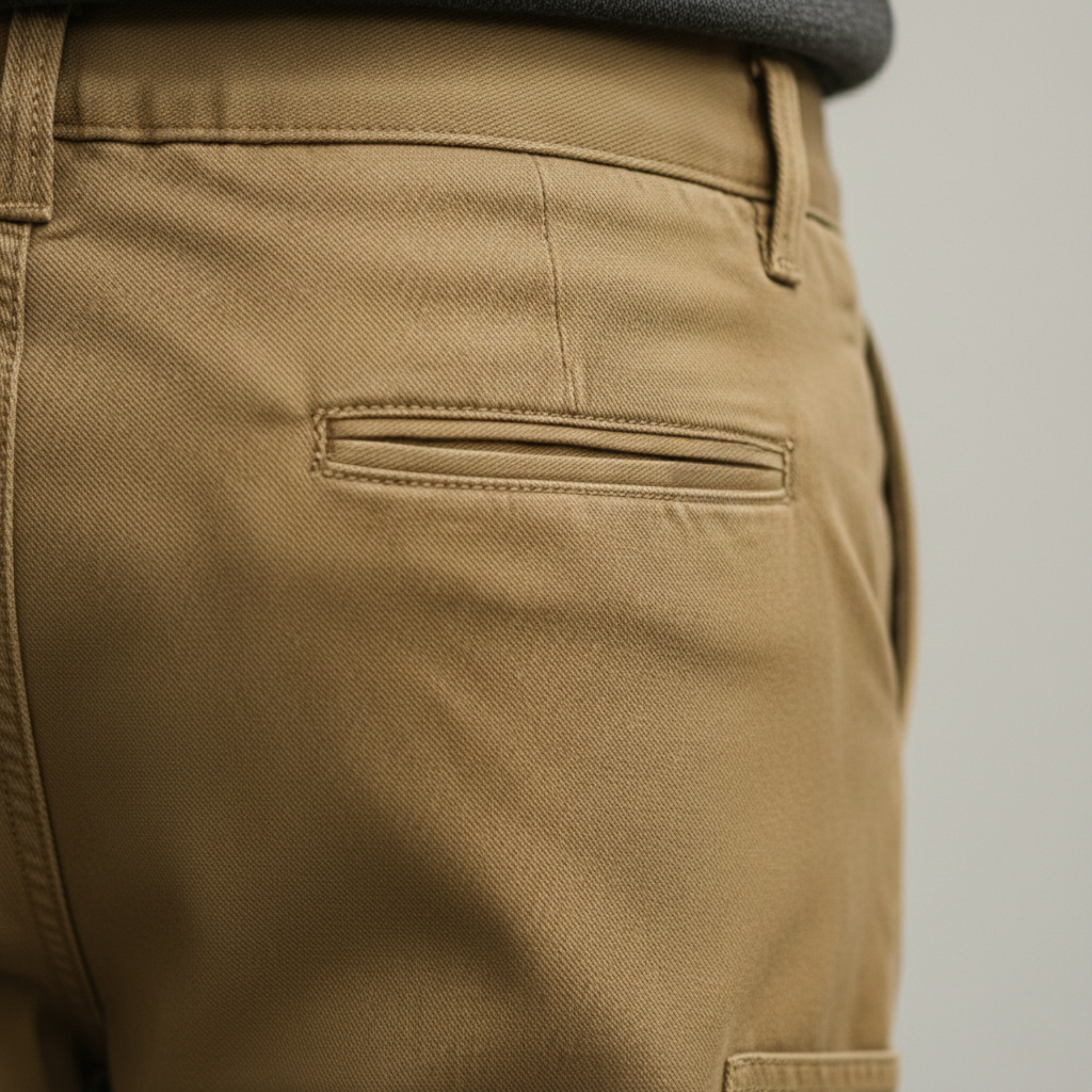 Relaxed straight-leg cargo pants, styled front view