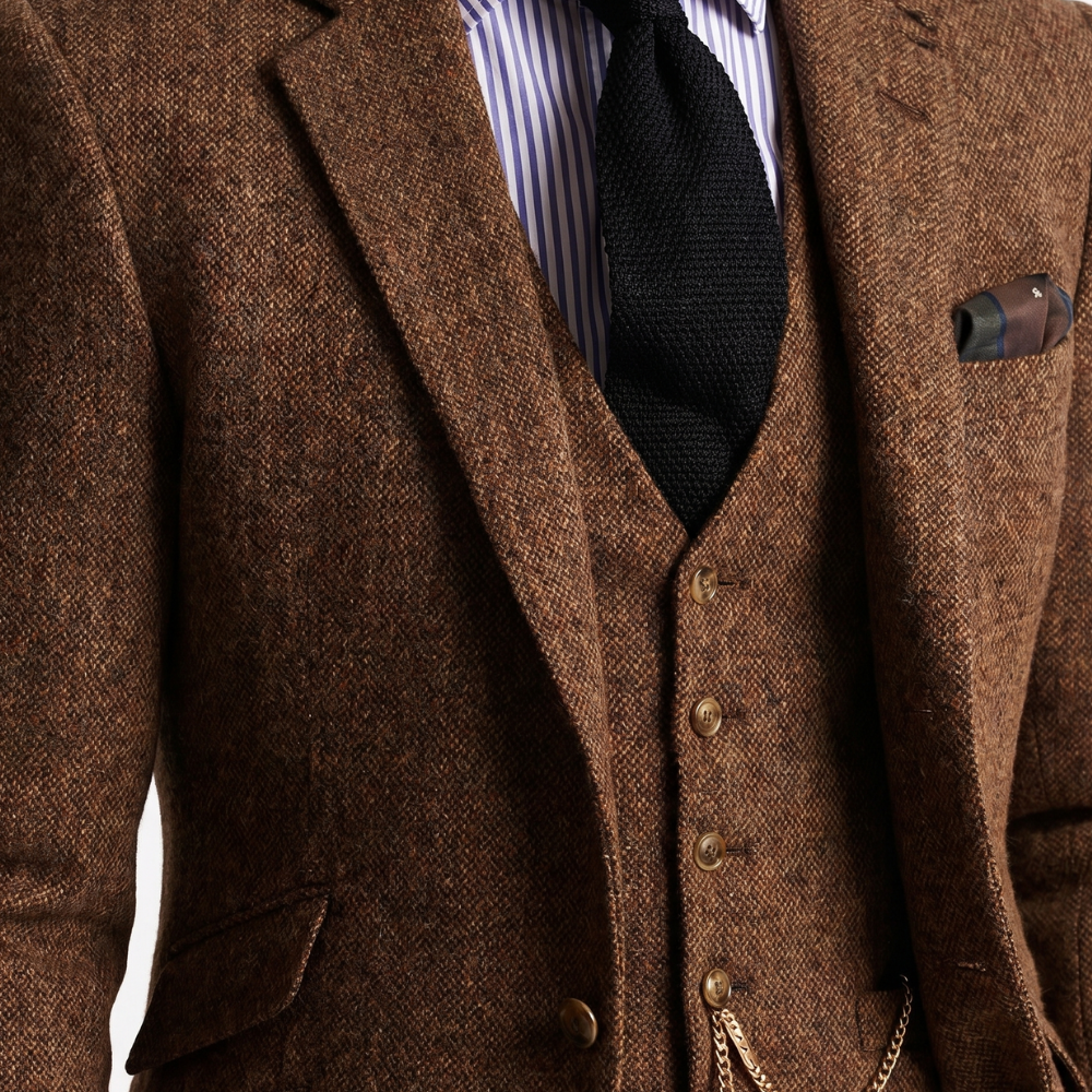 Men's Tailored Three Piece Tweed Suit