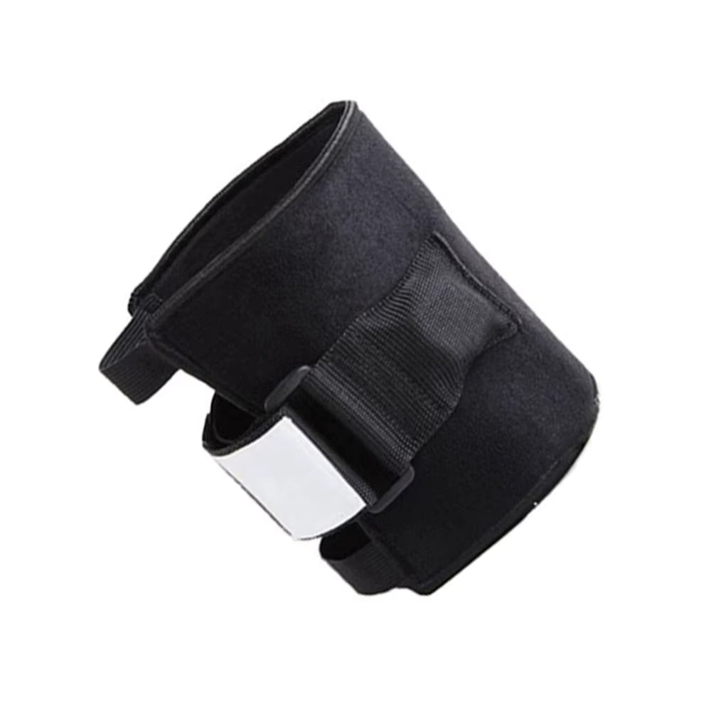 Black wrap brace with adjustable buckle and cushioned support panel