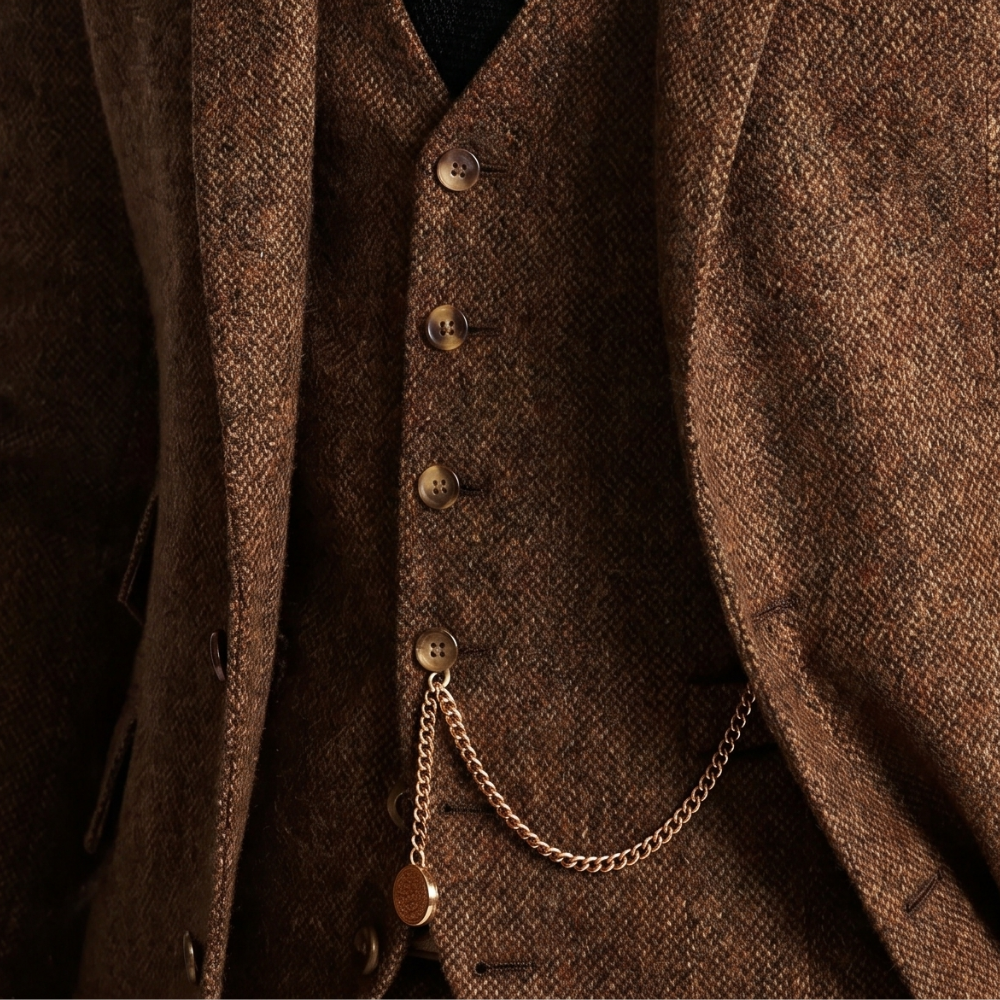 Men's Tailored Three Piece Tweed Suit