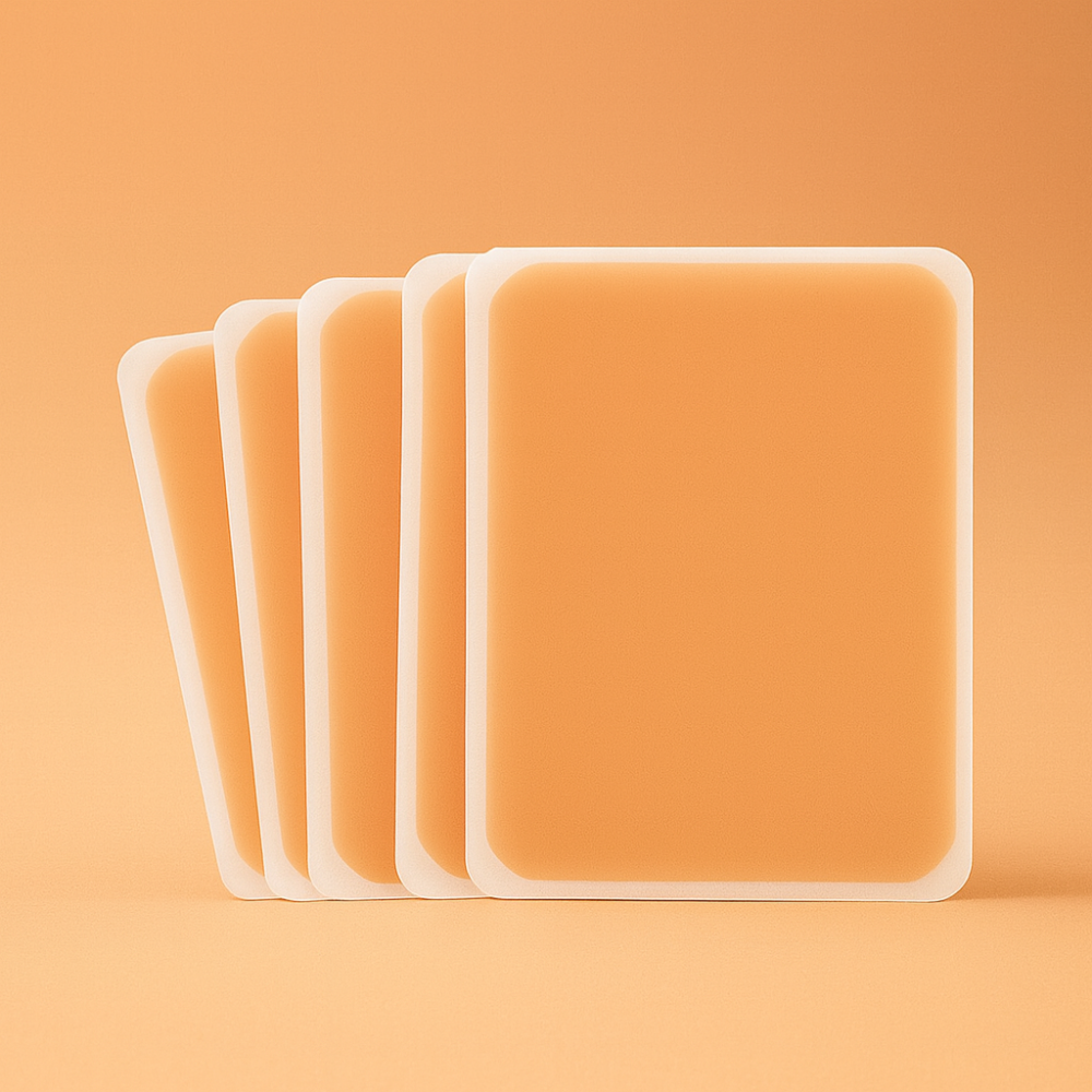 Skin-tone waterproof scar concealer patches, layered square adhesive pads