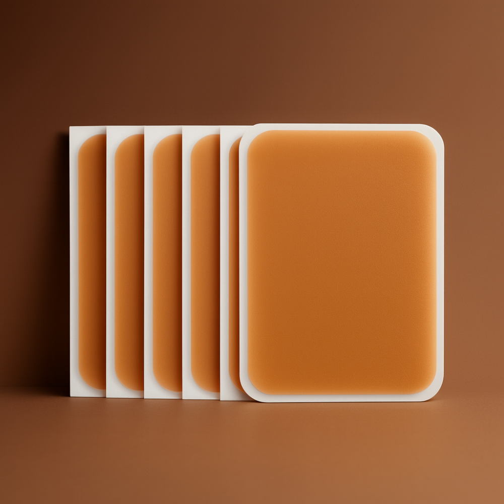 Pack of skin-tone waterproof scar concealer patches, square pads with backing