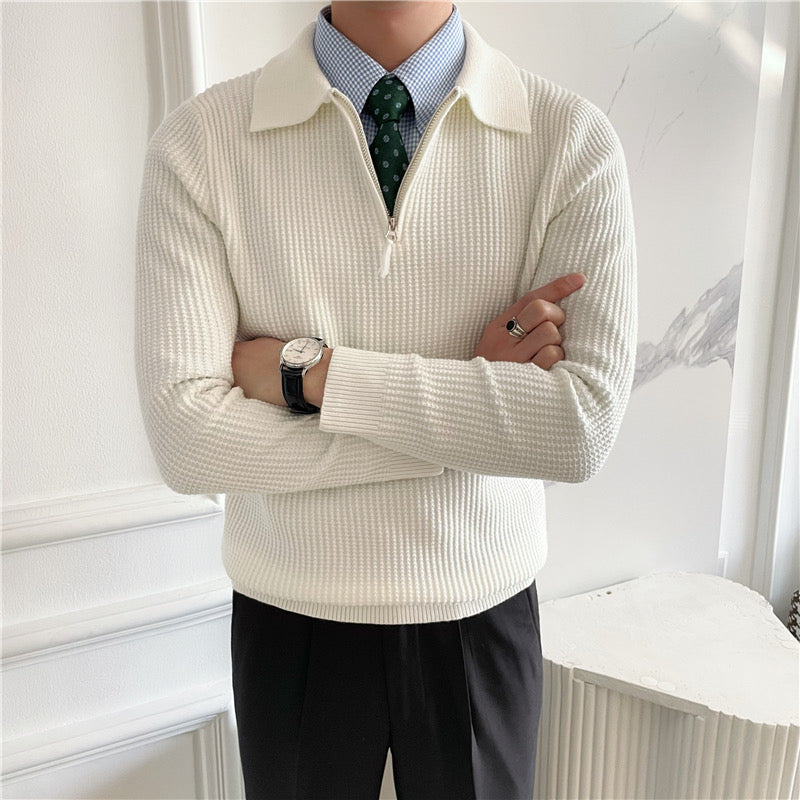Men's Ribbed Half-Zip Pullover