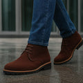 Structured lug-sole ankle boots, close-up detail