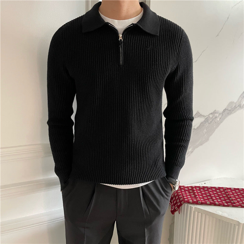 Men's Ribbed Half-Zip Pullover