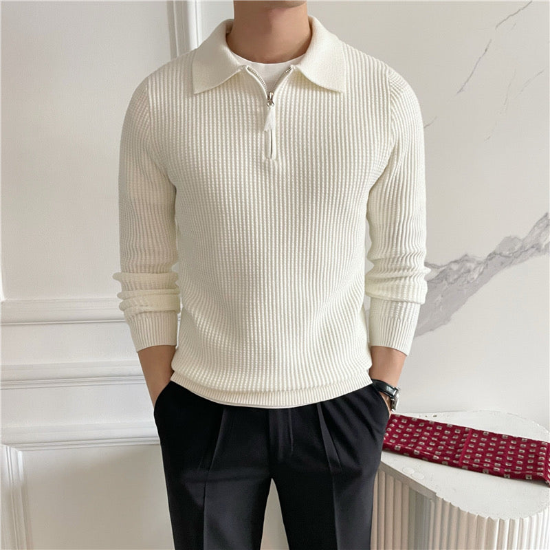 Men's Ribbed Half-Zip Pullover