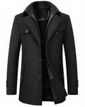 Men's Tailored Layered Button Coat