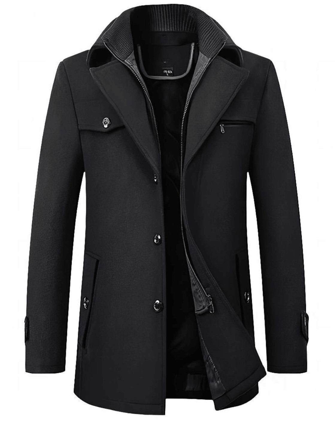 Men's Tailored Layered Button Coat