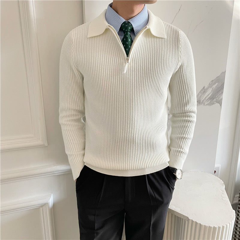 Men's Ribbed Half-Zip Pullover