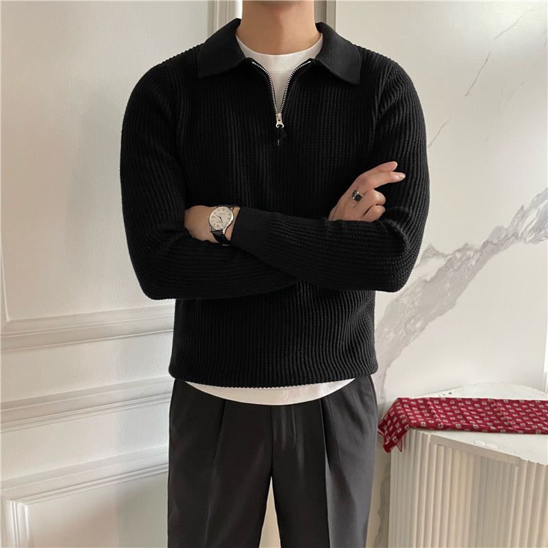 Men's Ribbed Half-Zip Pullover