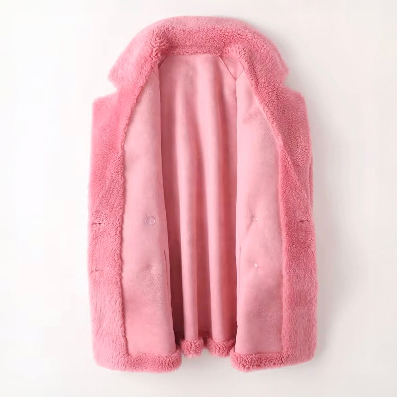 Women's Plush Double-Breasted Coat