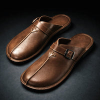 Men's Buckle Strap Backless Loafers