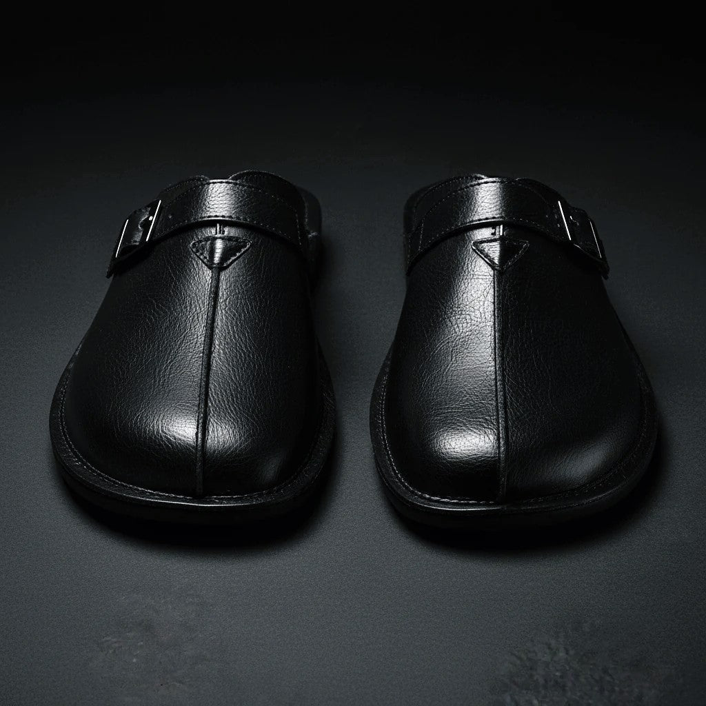 Men's Buckle Strap Backless Loafers