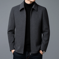 Streamlined minimalist zip jacket, front view