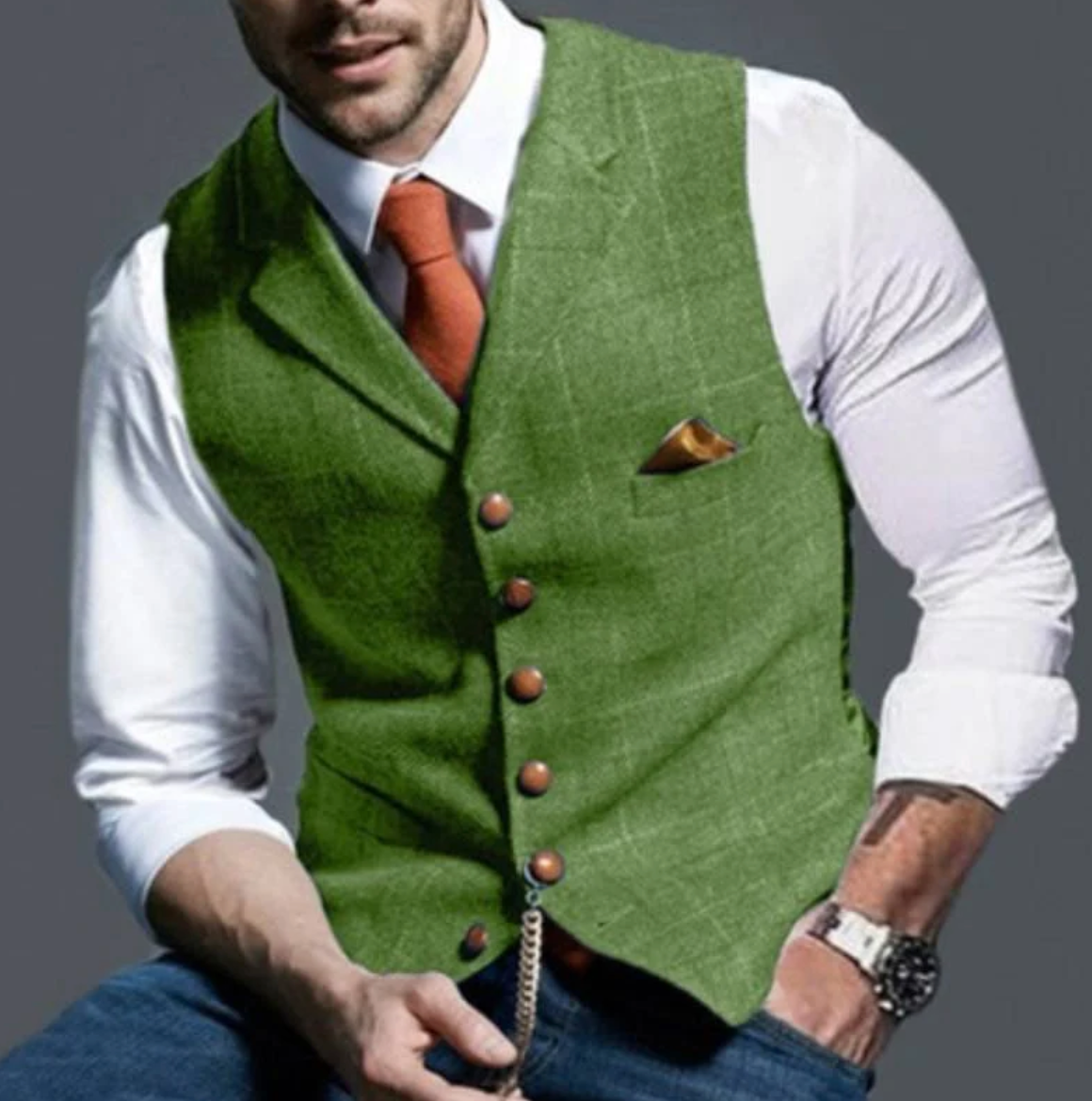 Men's Button Front Tailored Vest