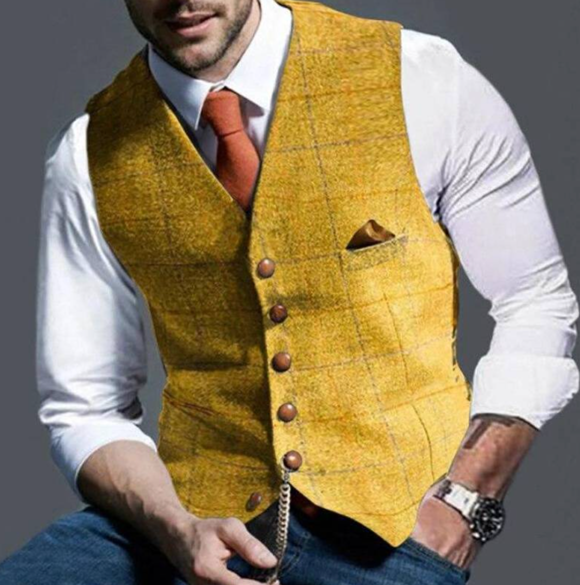 Men's Button Front Tailored Vest