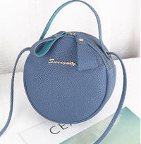 Round Crossbody Bag Women's Vegan Leather Shoulder Purse