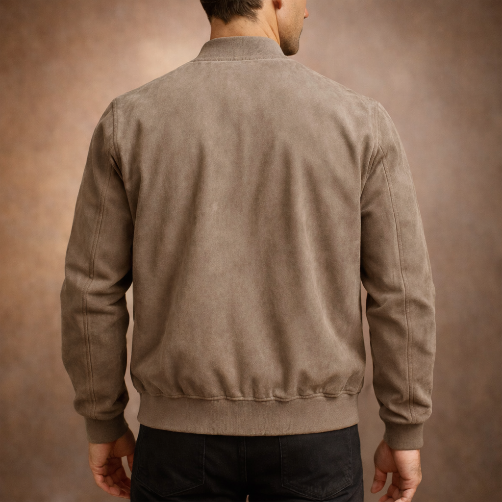 Refined Suede Look-Bomber Jacket