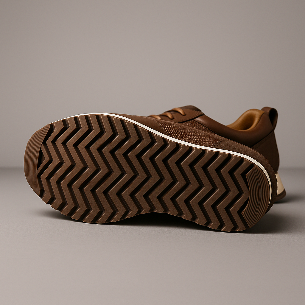 Refined hand-stitched everyday sneakers, styled front view