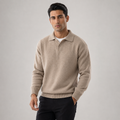 Men's Textured Button Polo Knit Sweater
