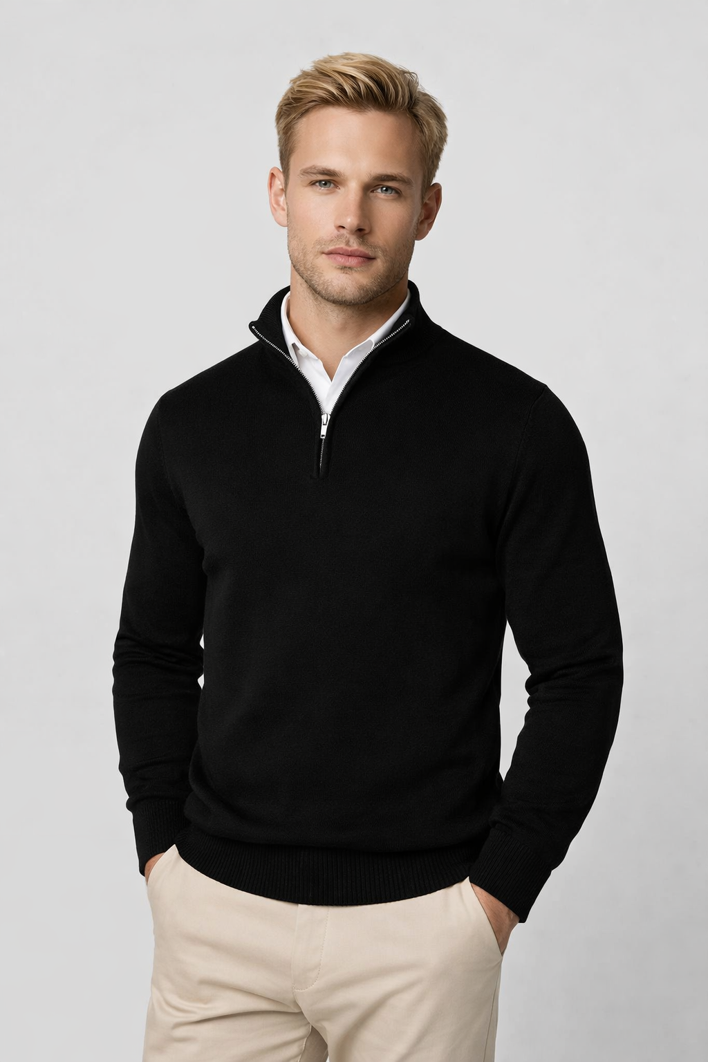 Classic Men's Half-Zip Knit Sweater