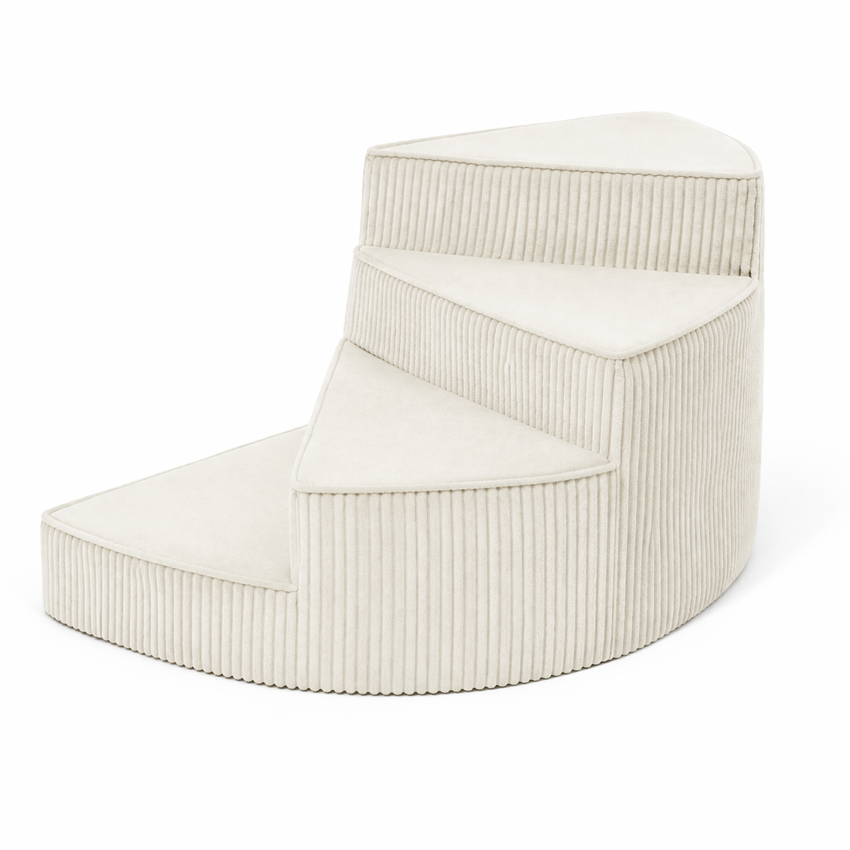 Orthopedic pet stairs, light beige 2-step foam with thick padded surfaces
