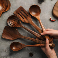 Natural Teak Kitchen Utensil Set