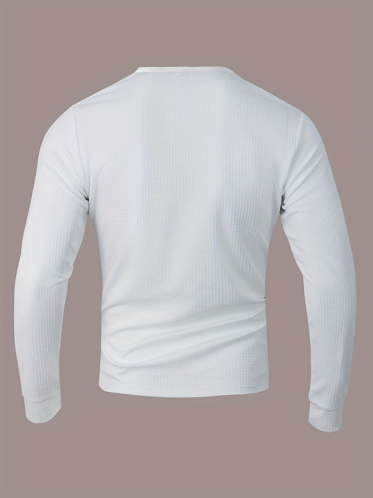 Textured henley contrast detail, close-up detail