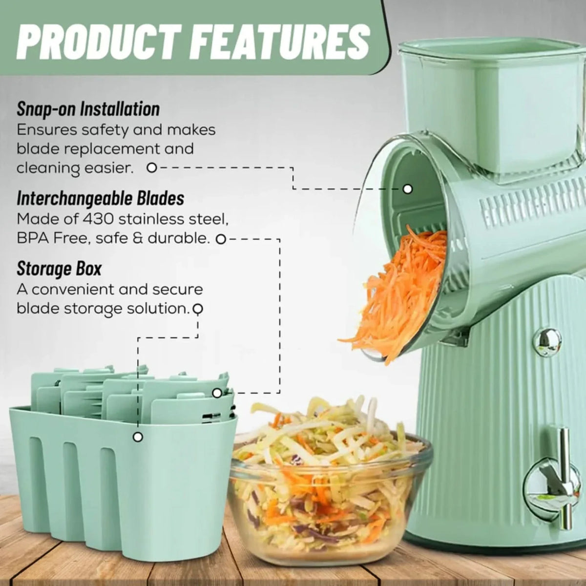 5-in-1 Multi-Function Rotary Grater