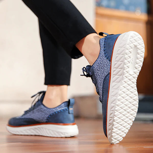 Breathable orthopedic casual sneakers, texture close-up