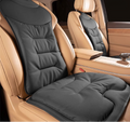 Ergonomic car seat cushion with lumbar support, black padded seat cushion.