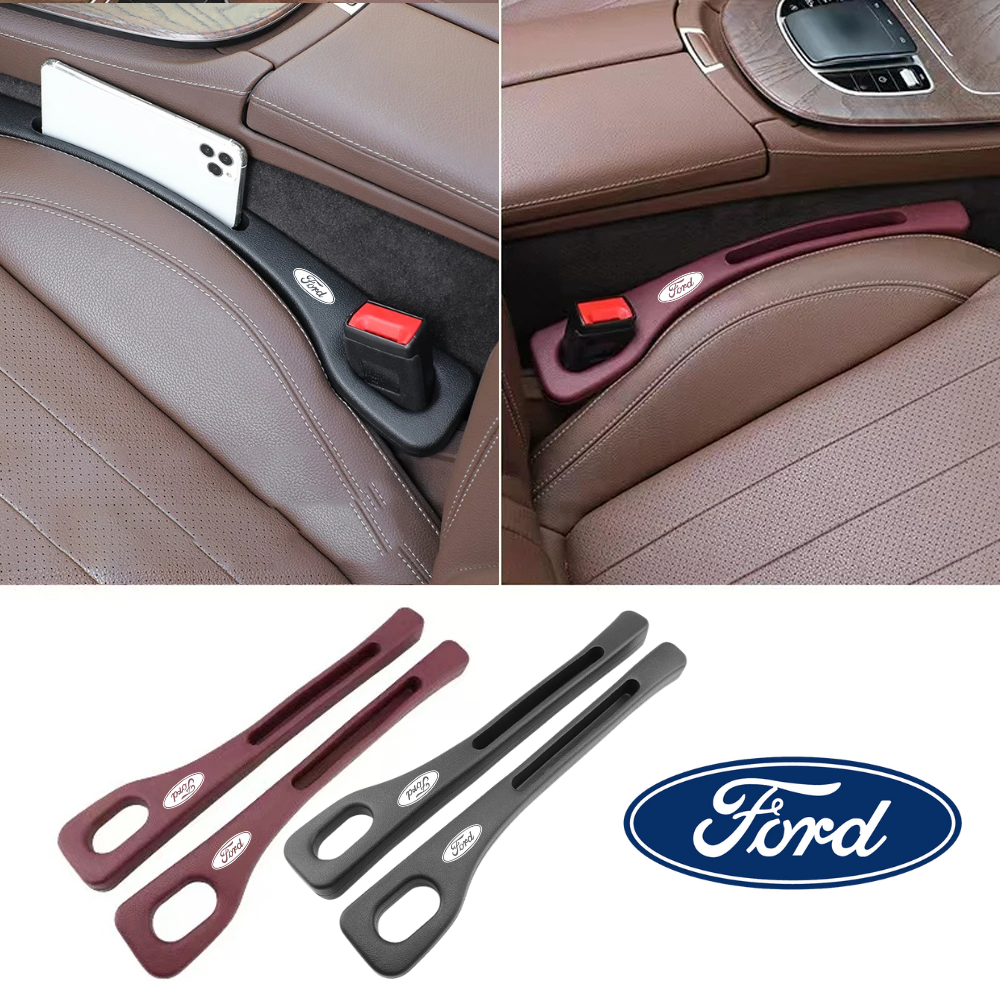 Flexible foam car seat gap filler strips set for Ford, maroon and black pieces